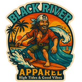 Good Vibes Surfing Pirate Sticker