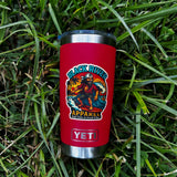 Good Vibes Surfing Pirate Sticker